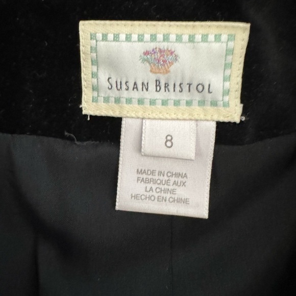 Vintage Black Velvet Tapestry Blazer Suit Jacket Size 8 - Picture 5 of 8